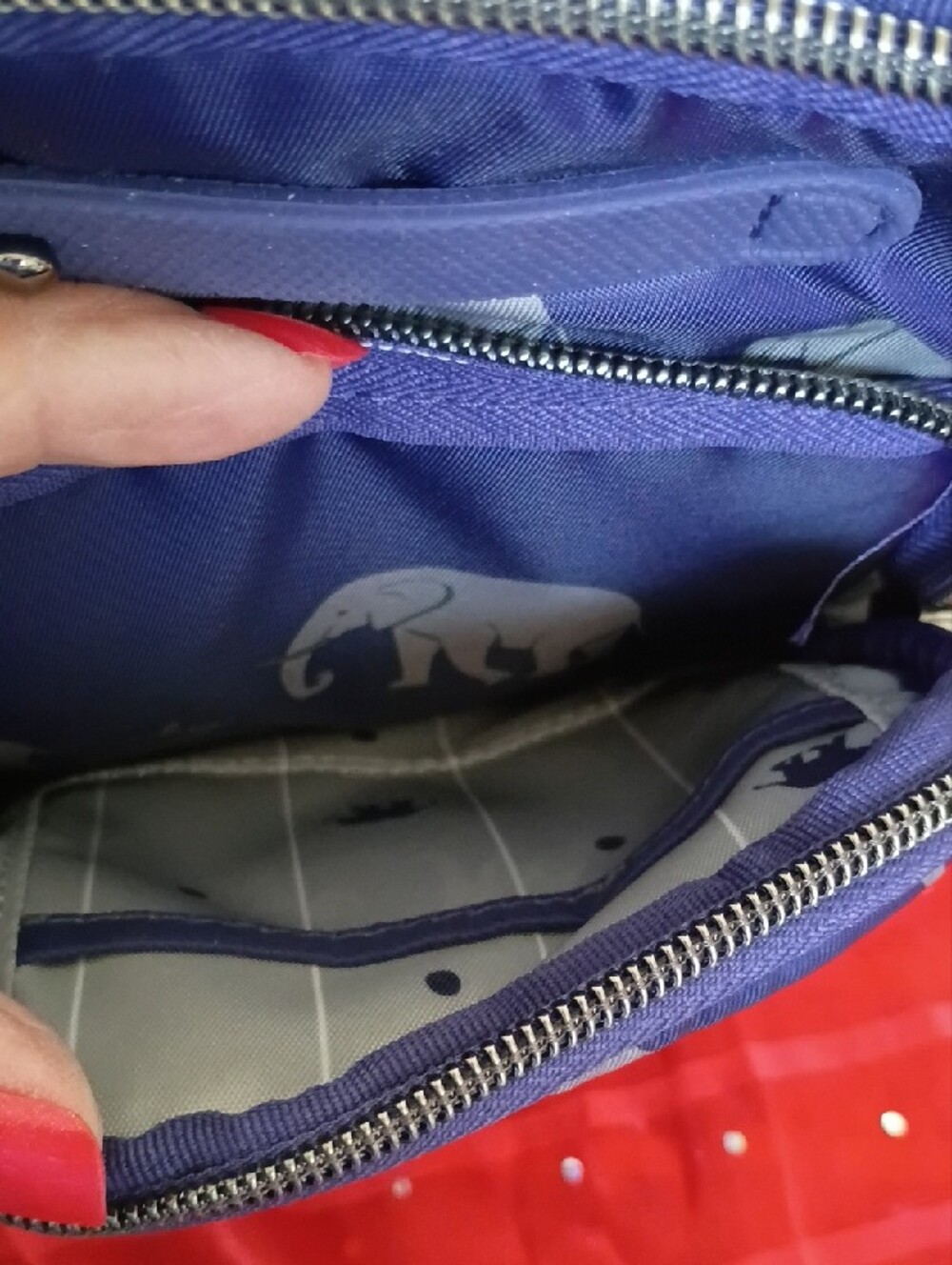 lug Navy Crossbody Phone Pouch with Elephant Print - Picture 5 of 7